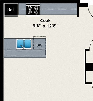1 Bed 1 Bath Medium 790 Floor Plan 1 Bed 1 Bath Medium 790 Floor Plan at Reside on Green Street Apartments, Illinois, 60642